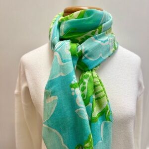 Lilly Pulitzer Cashmere/Silk Murfee Scarf Butterflies on Print